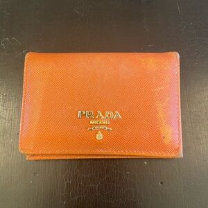 Prada Orange Card Wallet